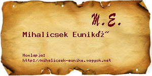 Mihalicsek Euniké névjegykártya